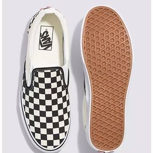 Checkered slip on vans